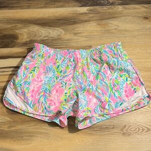 Lilly Pulitzer Luxletic Ocean Trail Shorts – Unicorn of the Sea Print – Size M